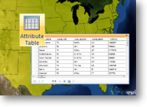 Display attribute tables for feature layers