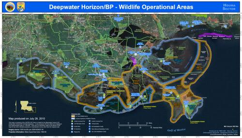 Рабочие зоны живой природы (Wildlife Operational Areas)—Deepwater Horizon/BP
