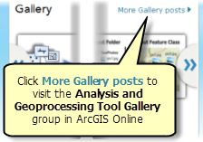 Aufrufen der Galerie aus dem Resource Center für Analyse und Geoverarbeitung