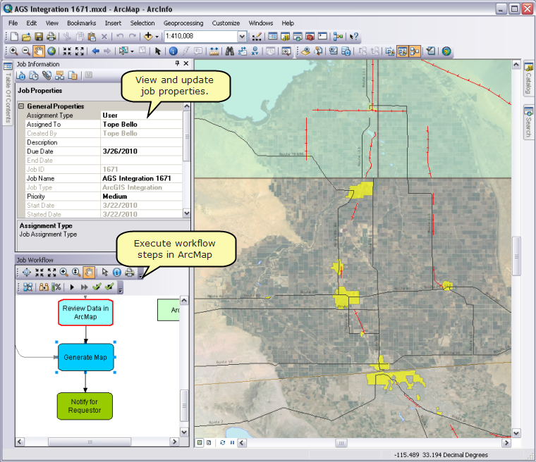 Jobs in ArcMap