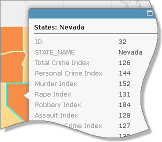 Das Standard-Erscheinungsbild des Pop-up-Fensters für Nevada