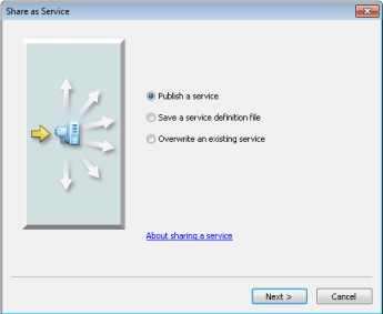 Das Dialogfeld "Service veröffentlichen"