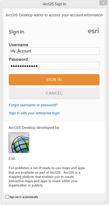 ArcGIS Sign In