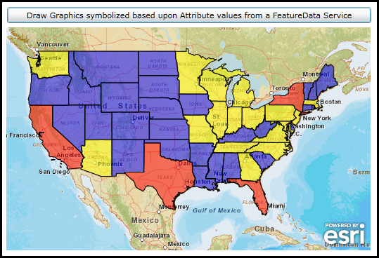 Draw Graphics symbolized based upon Attribute values from a FeatureData Service