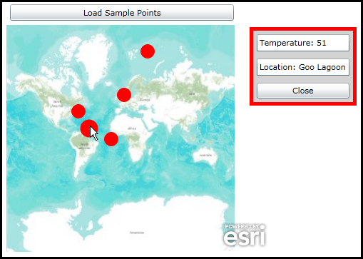 Using the right mouse click to display Graphic Attribute information in a Popup Control.