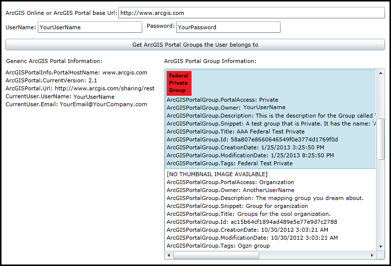 Finding which Groups an ArcGISPortalUser belongs to.