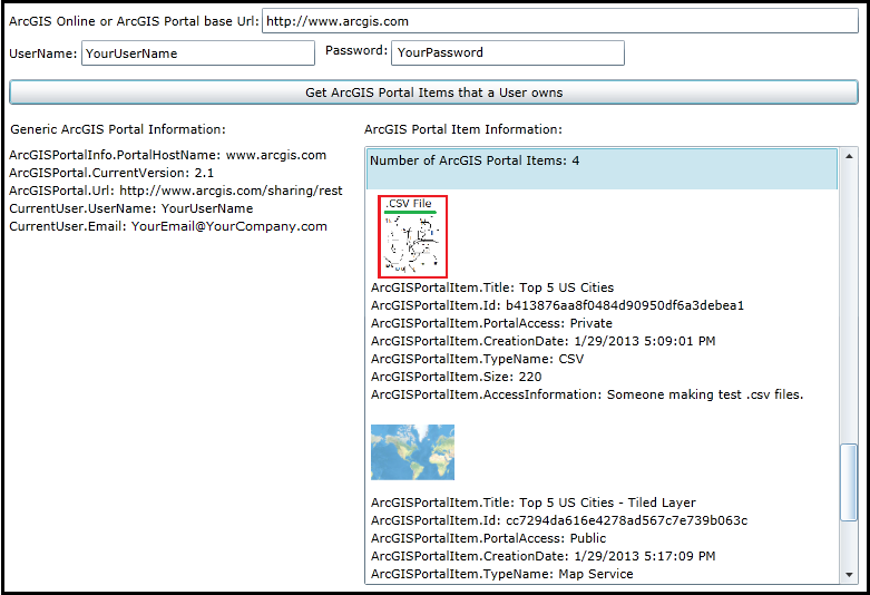 Viewing Items and their details that are owned by a User.