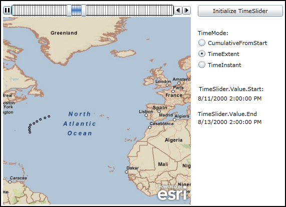 Demonstrating the various TimeMode Enumerations of the TimeSlider.