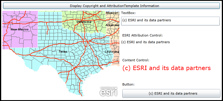 Showing the CopyrightText of an ArcGISDynamicMapServiceLayer.