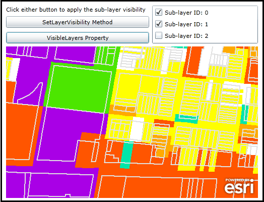 Changing the sub-layer visibility of an ArcGISDynamicMapServiceLayer.