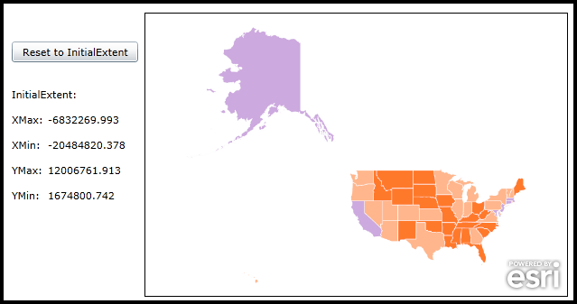 Reset the Map to the ArcGISDynamicMapServiceLayer.InitialExtent.