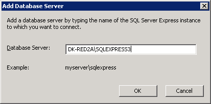 Specify the SQL Server Instance.