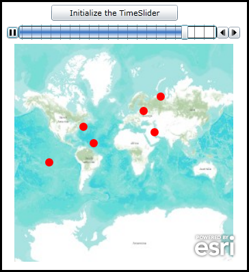 Animating Graphics with various TimeExtent values in the Map using a TimeSlider Control.