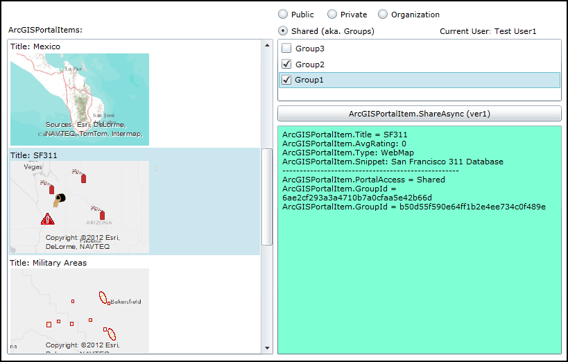 Viewing and changing PortalAccess on ArcGISPortalItems.