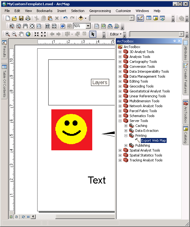 Find the ArcToolbox | Server Tools | Printing | Export Web Map geoprocessing tool in ArcMap.