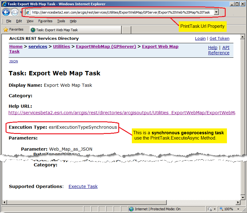 Looking at the ArcGIS REST Services Directory of the default Export Web Map Task in Synchronous mode.