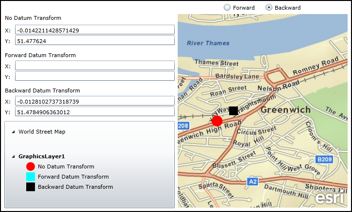 Using the GeometryService.ProjectAsync Method to perform DatumTransforms.