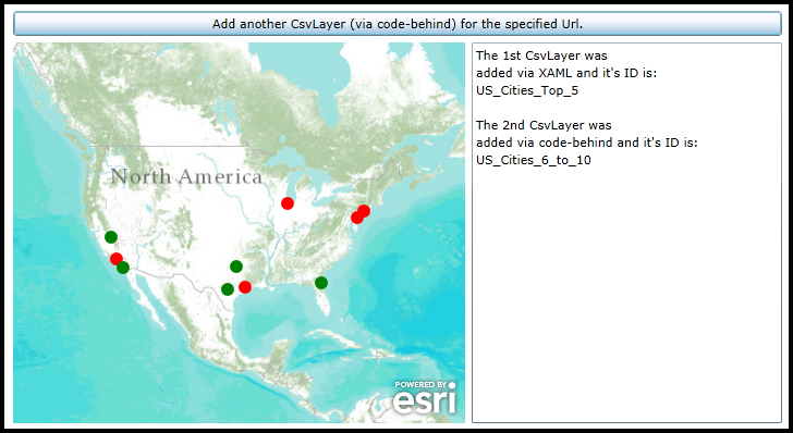 Adding a CsvLayer in XAML and code-behind.