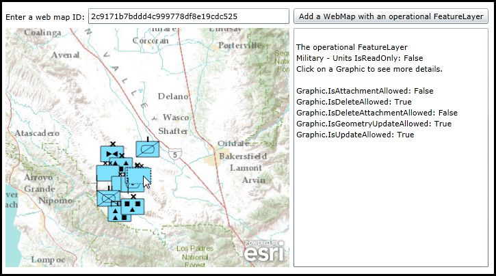 Interrogating an operational FeatureLayer in a web map to determine whether it is editable.
