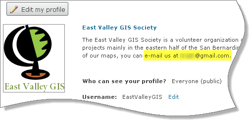 El perfil completado de East Valley GIS Society