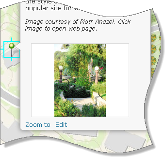 Ventana emergente con una imagen en miniatura de Kimberly Crest House