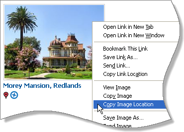 Menú contextual de la imagen en el navegador Firefox