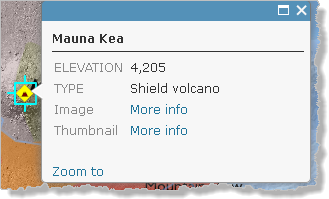 Ventana emergente para el volcán Mauna Kea