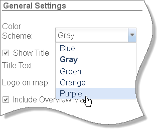 Lista desplegable de opciones de Color Scheme