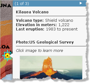 Ventana emergente para el volcán Kilauea