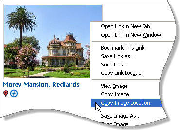 Le menu contextuel de l'image dans le navigateur Firefox