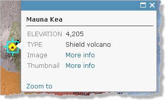 Fenêtre contextuelle du volcan Mauna Kea