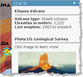 Fenêtre contextuelle du volcan Kīlauea