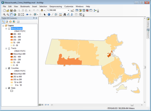 Massachusetts Crime Web マップ ドキュメント。