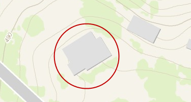 Kimberly Crest House обведено красным кружком на карте