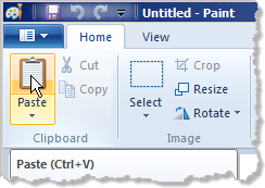 Кнопка ''Вставить'' приложения Microsoft Paint