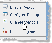 图层快捷菜单上的“更改符号”选项