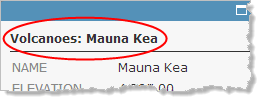 Mauna Kea 火山的弹出窗口标题如地图上所示