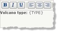 带有粗体“Volcano type:”的输入框