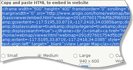 对话框窗口中选中的 HTML 代码